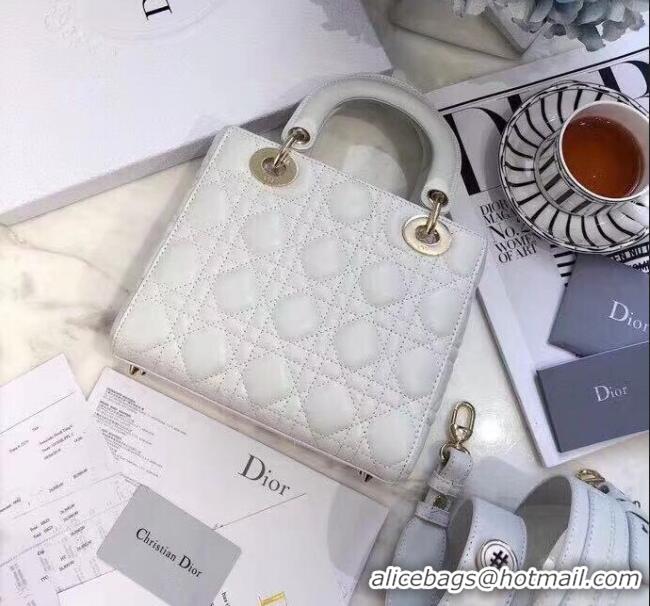 Best Price Dior Small Lady Dior My ABCDior Bag in Cannage Lambskin M0532 White 2025