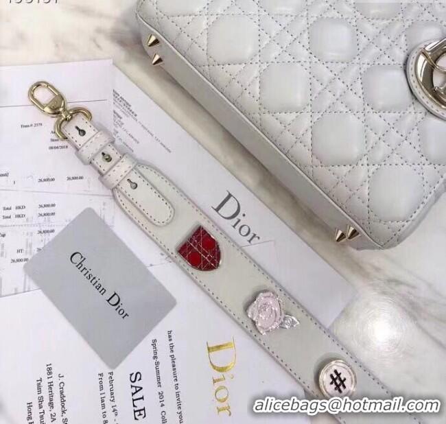 Best Price Dior Small Lady Dior My ABCDior Bag in Cannage Lambskin M0532 White 2025