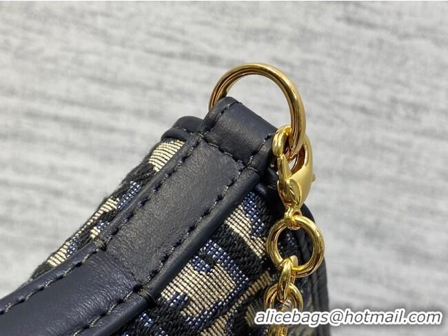 Promotional Dior 30 Montaigne Cigale Pouch with Chain in Dior Oblique Jacquard D6038 Blue 2025