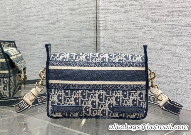 Top Quality Dior Small Diorcamp Messenger Bag in Blue Oblique Chambray-Effect Embroidery M1241ORIW 2025