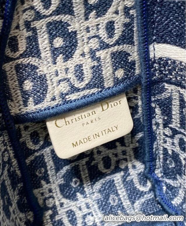 Top Quality Dior Small Diorcamp Messenger Bag in Blue Oblique Chambray-Effect Embroidery M1241ORIW 2025