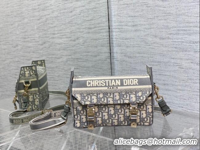 Top Design Dior Small Diorcamp Messenger Bag in Grey Oblique Dior Embroidery M1241ORIW 2025