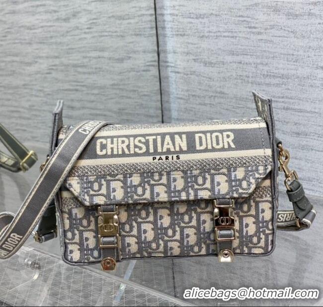 Top Design Dior Small Diorcamp Messenger Bag in Grey Oblique Dior Embroidery M1241ORIW 2025