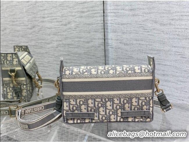 Top Design Dior Small Diorcamp Messenger Bag in Grey Oblique Dior Embroidery M1241ORIW 2025