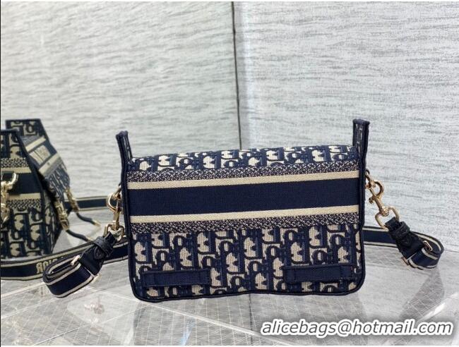 New Design Dior Small Diorcamp Messenger Bag in Blue Oblique Dior Embroidery M1241ORIW 2025