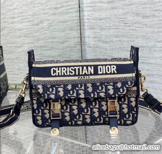 New Design Dior Small Diorcamp Messenger Bag in Blue Oblique Dior Embroidery M1241ORIW 2025