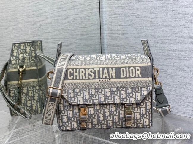 Promotional Dior Medium Diorcamp Messenger Bag in Grey Oblique Dior Embroidery M1241ORIW 2025
