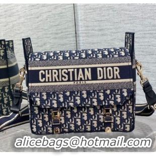 Best Luxury Dior Medium Diorcamp Messenger Bag in Blue Oblique Dior Embroidery M1241ORI 2025