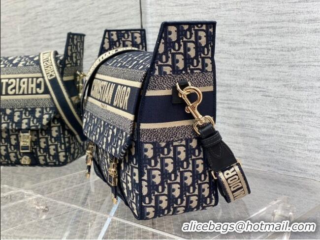 Best Luxury Dior Medium Diorcamp Messenger Bag in Blue Oblique Dior Embroidery M1241ORI 2025