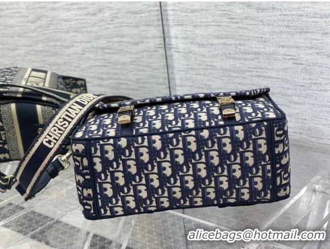 Best Luxury Dior Medium Diorcamp Messenger Bag in Blue Oblique Dior Embroidery M1241ORI 2025