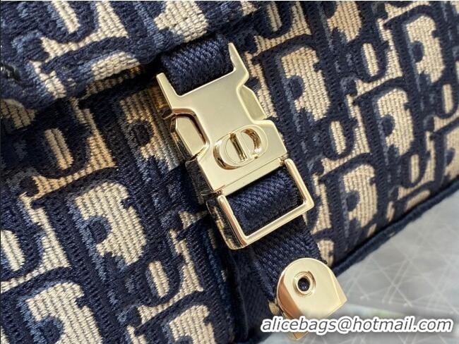 Best Luxury Dior Medium Diorcamp Messenger Bag in Blue Oblique Dior Embroidery M1241ORI 2025