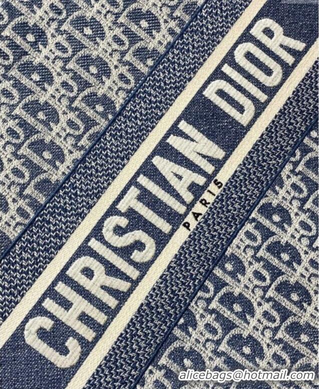 Buy Discount Dior Medium Dior Book Tote Bag in Blue Dior Oblique Chambray-Effect Embroidery M1296ZEEO 2025