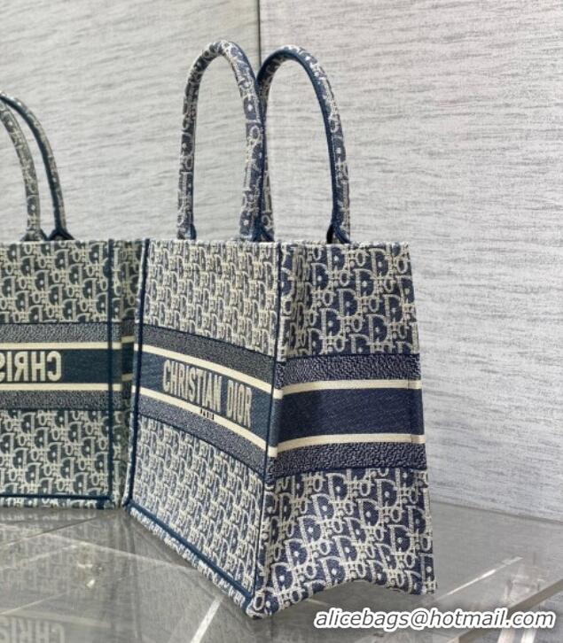 Buy Discount Dior Medium Dior Book Tote Bag in Blue Dior Oblique Chambray-Effect Embroidery M1296ZEEO 2025