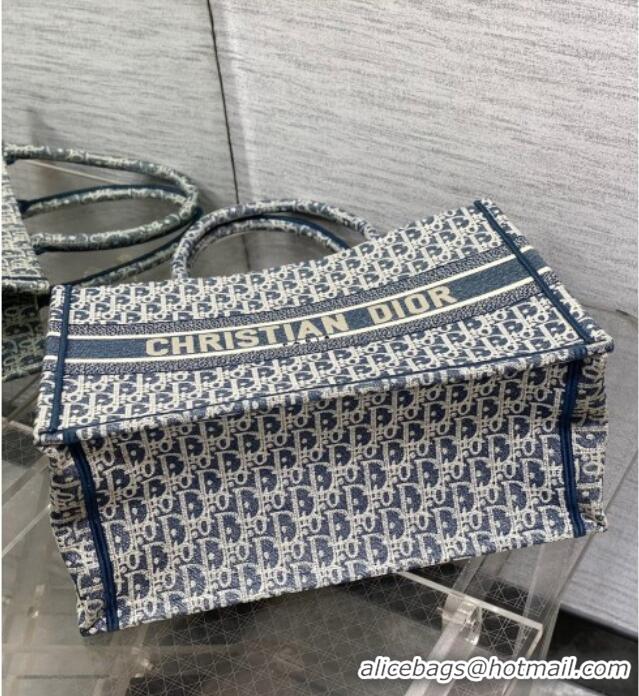 Buy Discount Dior Medium Dior Book Tote Bag in Blue Dior Oblique Chambray-Effect Embroidery M1296ZEEO 2025