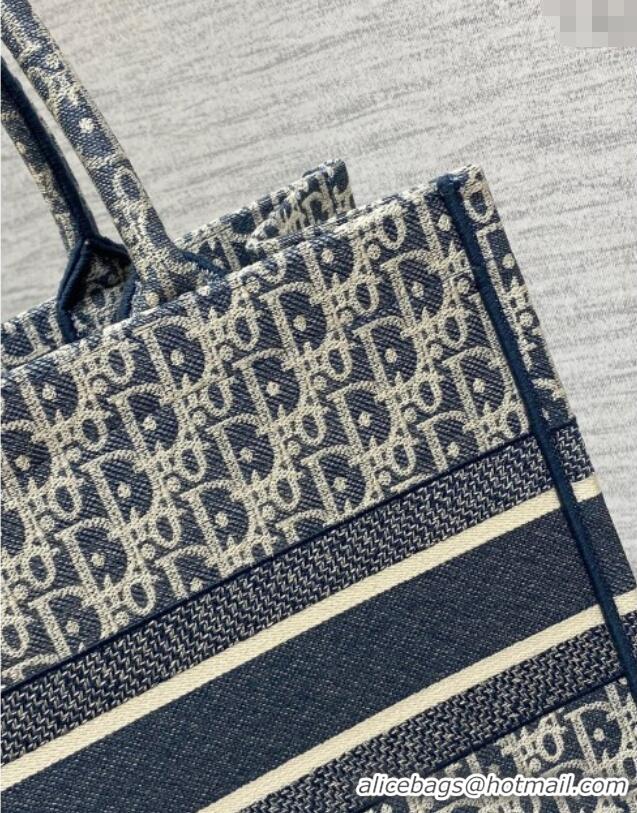 Buy Discount Dior Medium Dior Book Tote Bag in Blue Dior Oblique Chambray-Effect Embroidery M1296ZEEO 2025