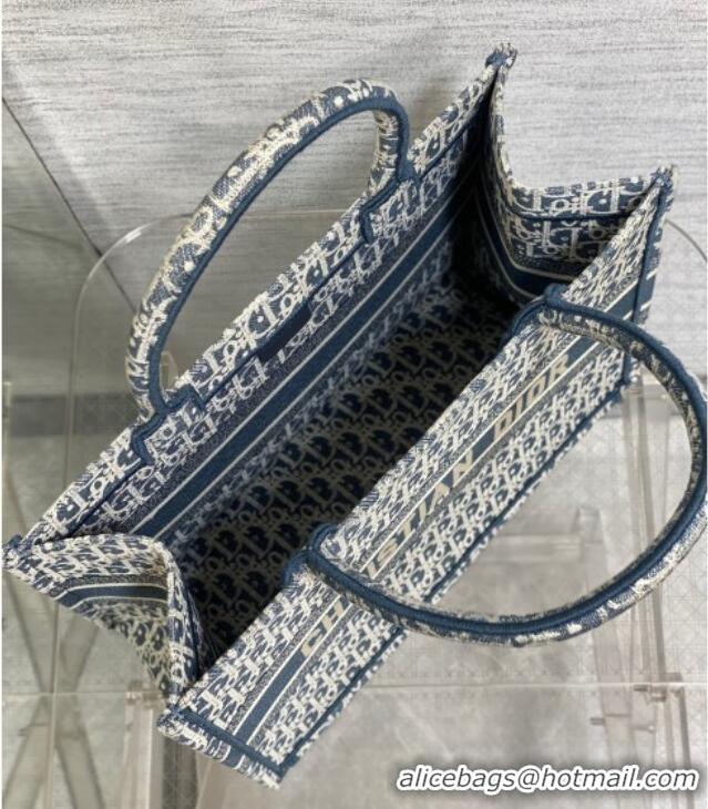 Buy Discount Dior Medium Dior Book Tote Bag in Blue Dior Oblique Chambray-Effect Embroidery M1296ZEEO 2025