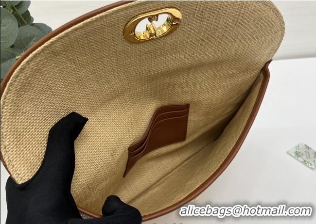 Inexpensive Dior 30 Montaigne Avenue Pouch with Flap in Straw-Like 6048 Beige 2025
