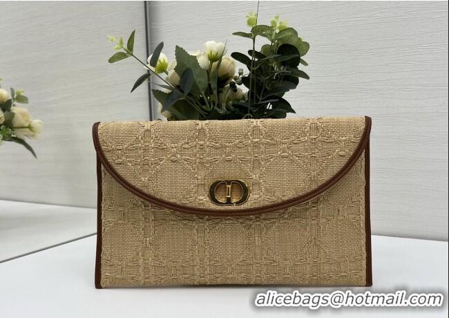 Inexpensive Dior 30 Montaigne Avenue Pouch with Flap in Straw-Like 6048 Beige 2025