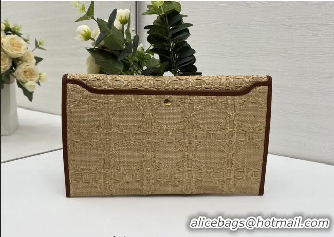 Inexpensive Dior 30 Montaigne Avenue Pouch with Flap in Straw-Like 6048 Beige 2025