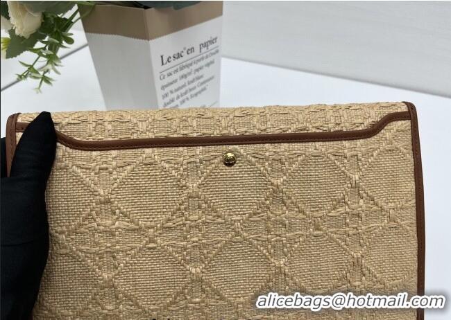 Inexpensive Dior 30 Montaigne Avenue Pouch with Flap in Straw-Like 6048 Beige 2025