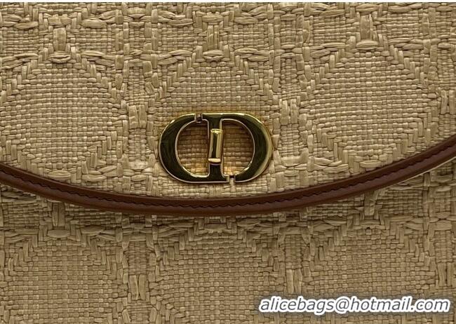 Inexpensive Dior 30 Montaigne Avenue Pouch with Flap in Straw-Like 6048 Beige 2025