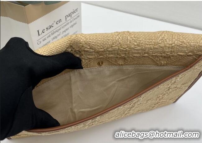 Inexpensive Dior 30 Montaigne Avenue Pouch with Flap in Straw-Like 6048 Beige 2025