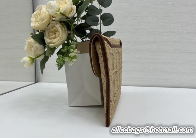 Inexpensive Dior 30 Montaigne Avenue Pouch with Flap in Straw-Like 6048 Beige 2025