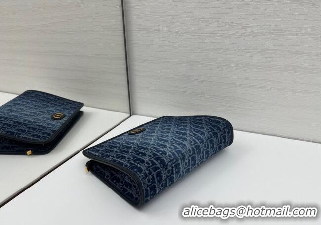 Good Product Dior Oblique Denim Pouch 2108/6398 Blue 2025