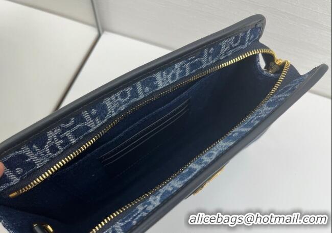 Good Product Dior Oblique Denim Pouch 2108/6398 Blue 2025