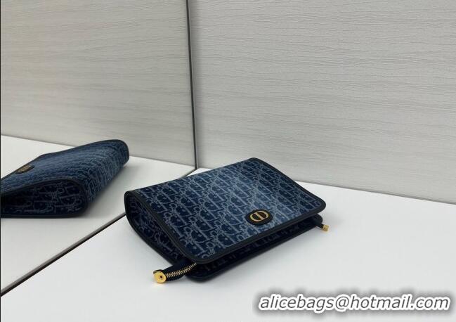 Good Product Dior Oblique Denim Pouch 2108/6398 Blue 2025