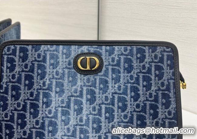 Good Product Dior Oblique Denim Pouch 2108/6398 Blue 2025