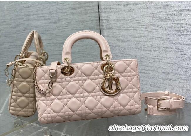 Famous Brand Dior Lady D-Joy Medium Bag in Cannage Lambskin M9250 Powder Pink 2025