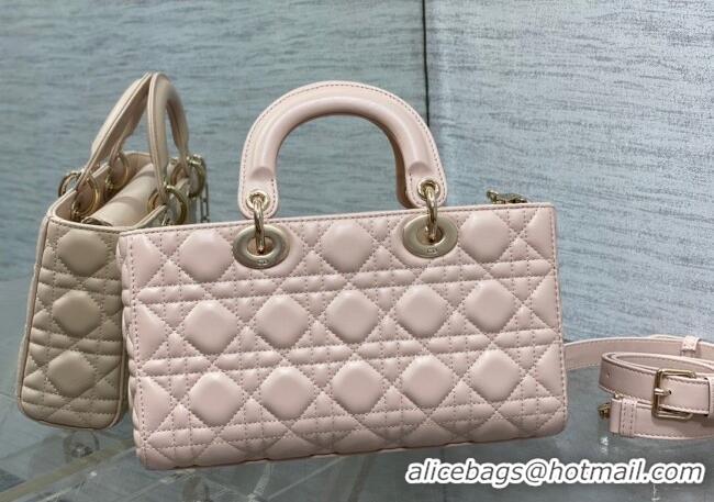 Famous Brand Dior Lady D-Joy Medium Bag in Cannage Lambskin M9250 Powder Pink 2025