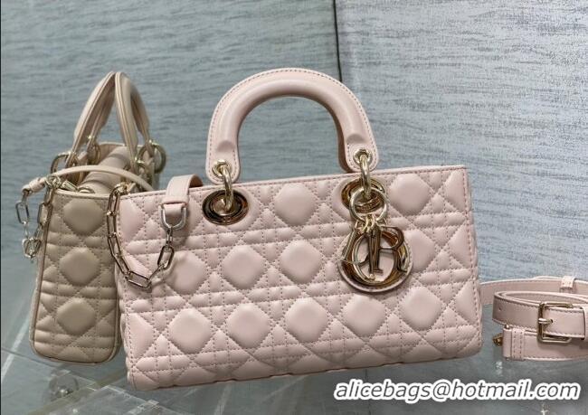 Famous Brand Dior Lady D-Joy Medium Bag in Cannage Lambskin M9250 Powder Pink 2025