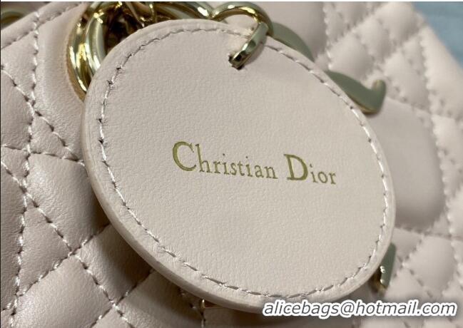 Famous Brand Dior Lady D-Joy Medium Bag in Cannage Lambskin M9250 Powder Pink 2025