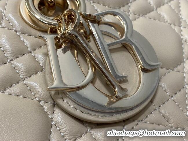 Inexpensive Dior Lady D-Joy Medium Bag in Cannage Lambskin M9250 Rose Beige 2025