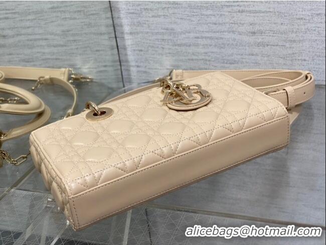 Inexpensive Dior Lady D-Joy Medium Bag in Cannage Lambskin M9250 Rose Beige 2025