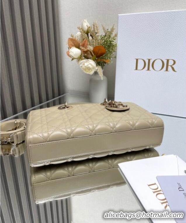 New Design Dior Lady D-Joy Medium Bag in Cannage Lambskin M9250 Beige 2025