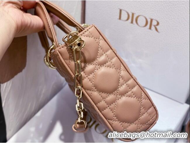 Low Price Dior Lady D-Joy Medium Bag in Cannage Lambskin M9250 Dusty Pink 2025