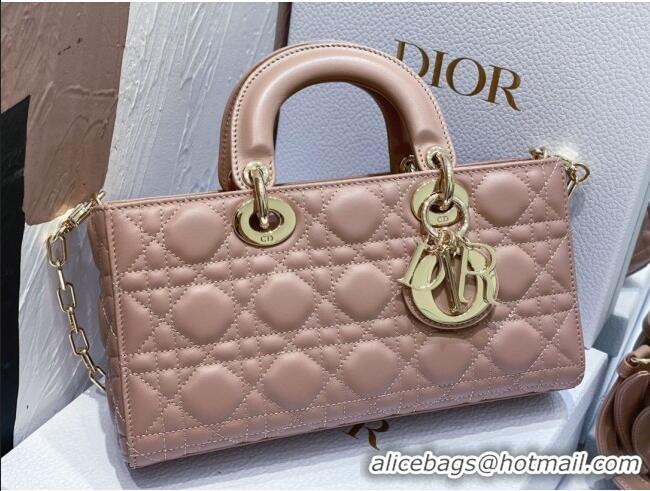 Low Price Dior Lady D-Joy Medium Bag in Cannage Lambskin M9250 Dusty Pink 2025