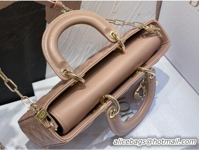 Low Price Dior Lady D-Joy Medium Bag in Cannage Lambskin M9250 Dusty Pink 2025