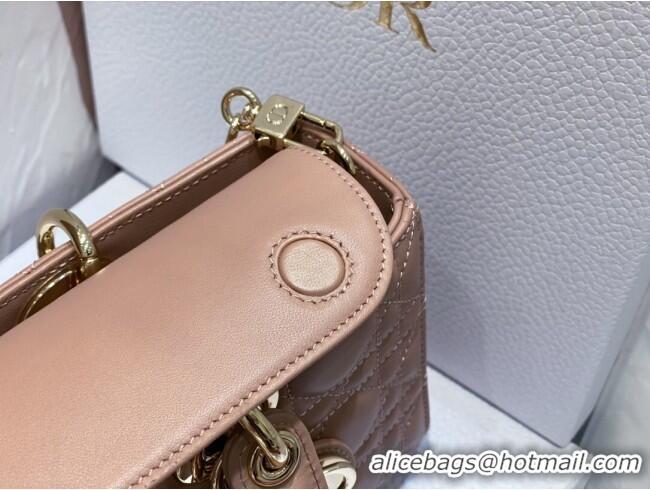 Low Price Dior Lady D-Joy Medium Bag in Cannage Lambskin M9250 Dusty Pink 2025