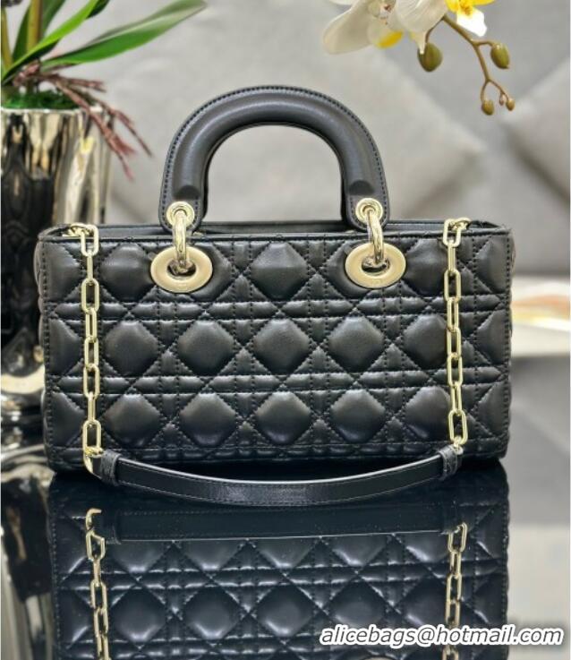 Inexpensive Dior Lady D-Joy Medium Bag in Cannage Lambskin M9250 Black/Gold 2025