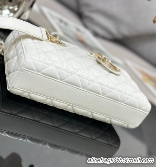Low Cost Dior Lady D-Joy Medium Bag in Cannage Lambskin M9250 White 2025