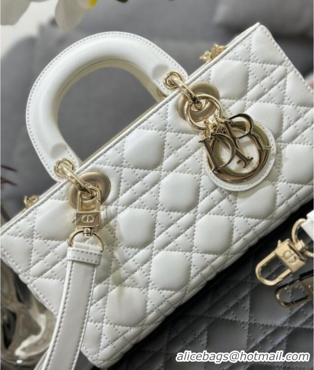 Low Cost Dior Lady D-Joy Medium Bag in Cannage Lambskin M9250 White 2025