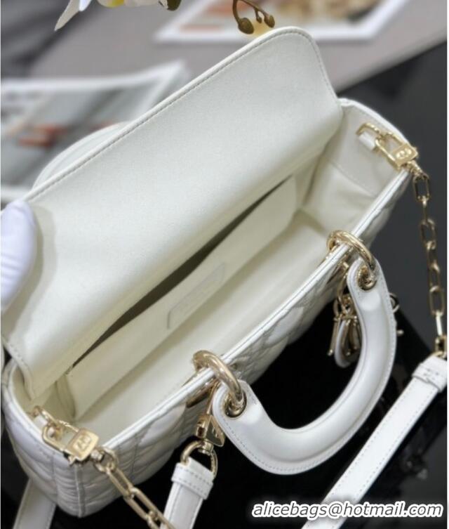 Low Cost Dior Lady D-Joy Medium Bag in Cannage Lambskin M9250 White 2025