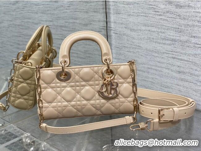 Luxurious Dior Lady D-Joy Small Bag in Cannage Lambskin M9250 Rose Beige 2025