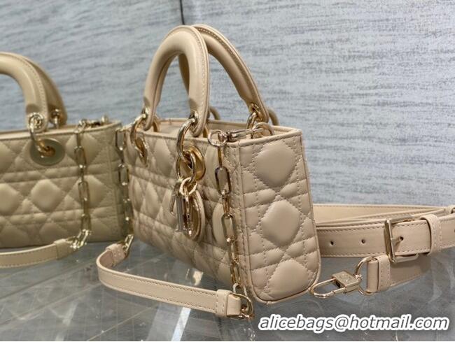 Luxurious Dior Lady D-Joy Small Bag in Cannage Lambskin M9250 Rose Beige 2025