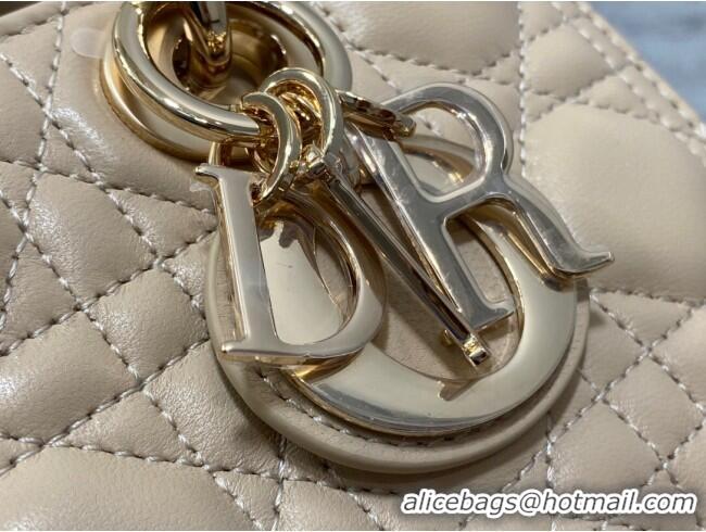 Luxurious Dior Lady D-Joy Small Bag in Cannage Lambskin M9250 Rose Beige 2025