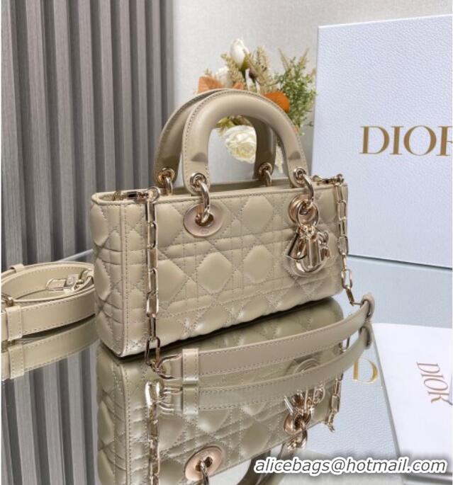 Top Grade Dior Lady D-Joy Small Bag in Cannage Lambskin M9250 Beige 2025